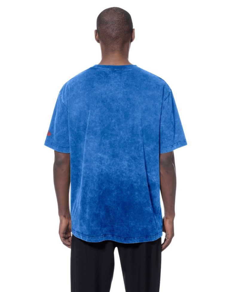 Men's Blue Oklahoma City Thunder Oversized Throwback Collection Mineral Wash T-Shirt