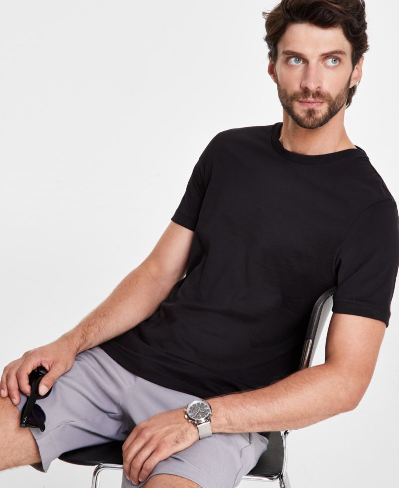 Men's Mercerized Cotton Short Sleeve Crewneck T-Shirt