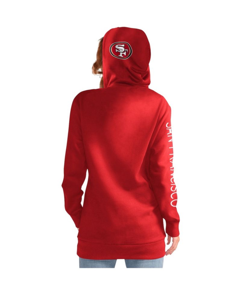 Women's Scarlet San Francisco 49ers Extra Inning Pullover Hoodie