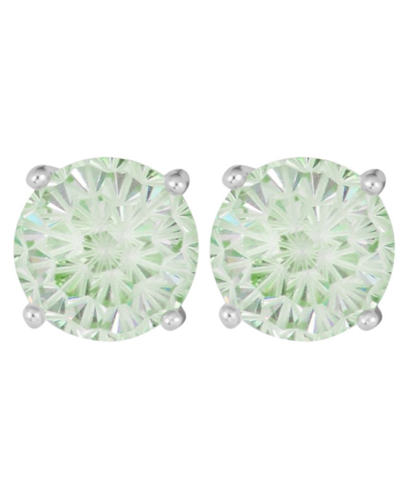 Sterling Silver Starlight Cubic Zirconia Solitaire Stud Earrings