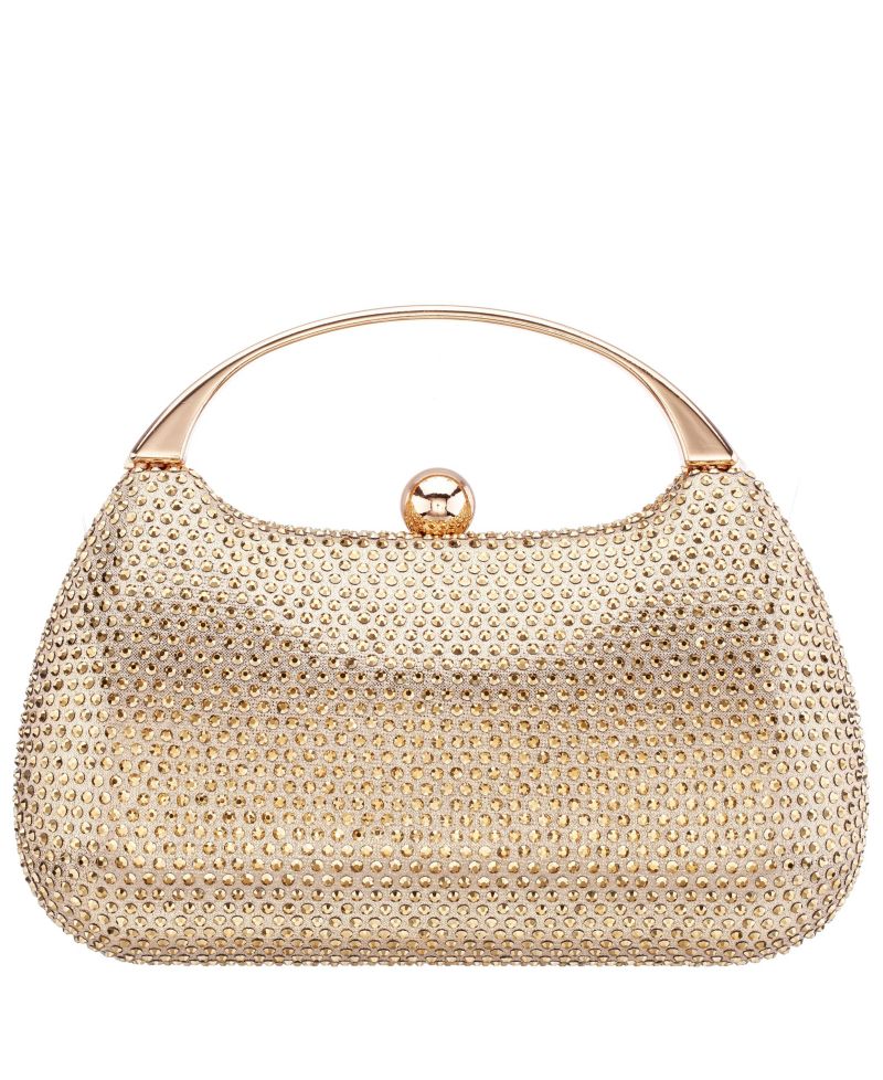 Crystal Minaudiere with Metal Handle