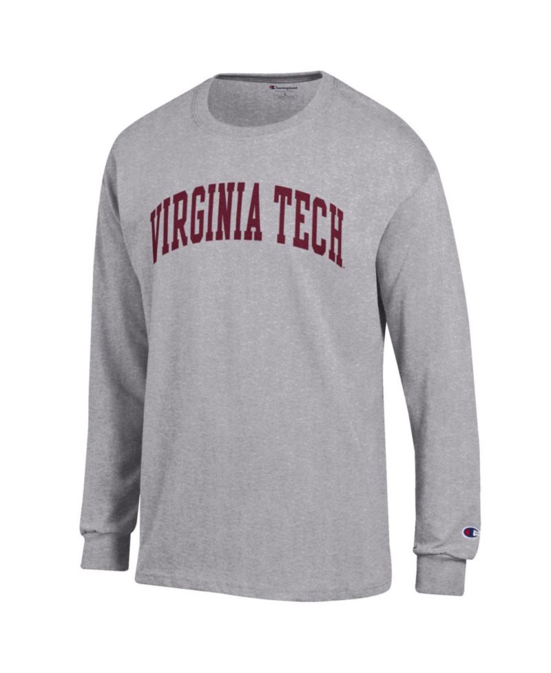 Men's Heather Gray Virginia Tech Hokies Basic Arch Long Sleeve T-Shirt