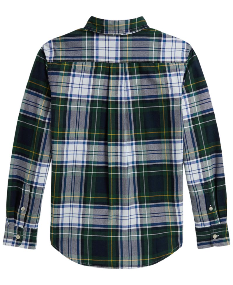 Boys' 8-20 Plaid Cotton Oxford Shirt