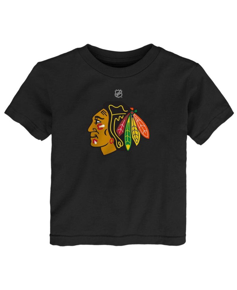 Baby Boys and Girls Black Chicago Blackhawks Primary Logo T-Shirt
