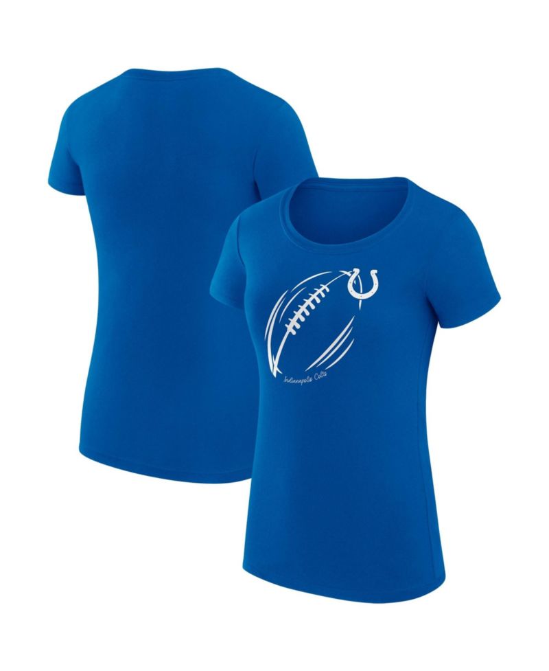 Women's Royal Indianapolis Colts Super-Slim Fit Lightweight Subtle Football T-Shirt