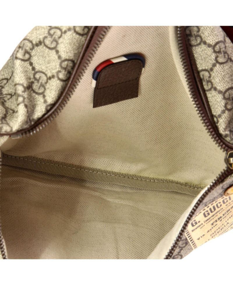 Courrier Zip Belt Bag GG Coated Canvas with Applique