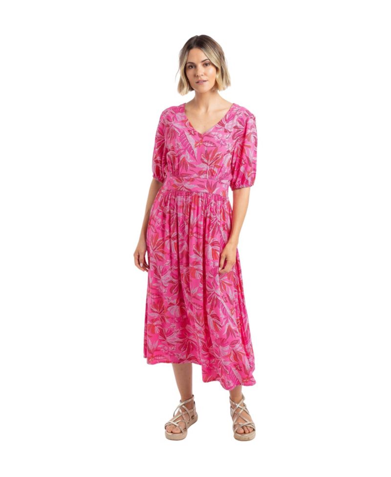 Women's Dilsha Empire-Waist Floral-Print Short-Sleeve Midi Dress