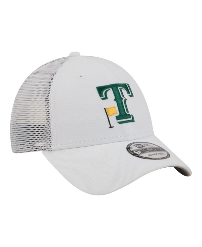 Men's White Texas Rangers Flag 9FORTY Trucker Adjustable Hat
