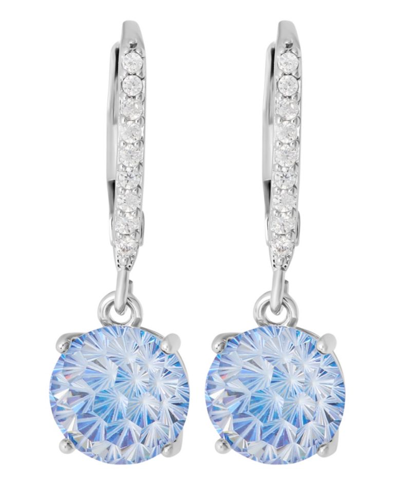 Sterling Silver Starlight Cubic Zirconia Leverback Earrings
