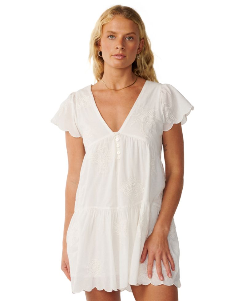 Women's Bossa Nova Short-Sleeve Embroidered Dress