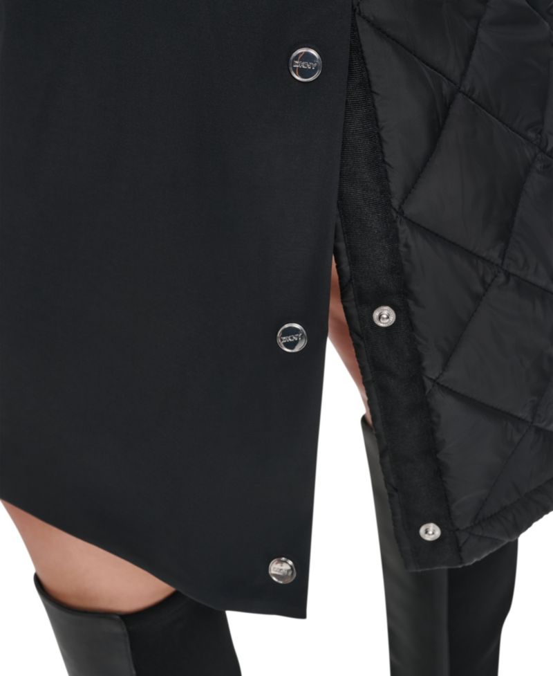 Women's Belted Trench with Hooded Bib Coat
