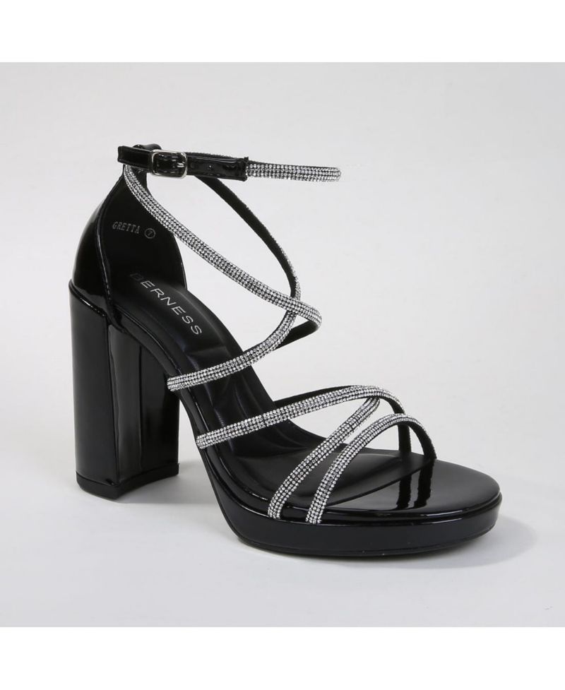 Gretta Rhinestone Strappy Platform Heels