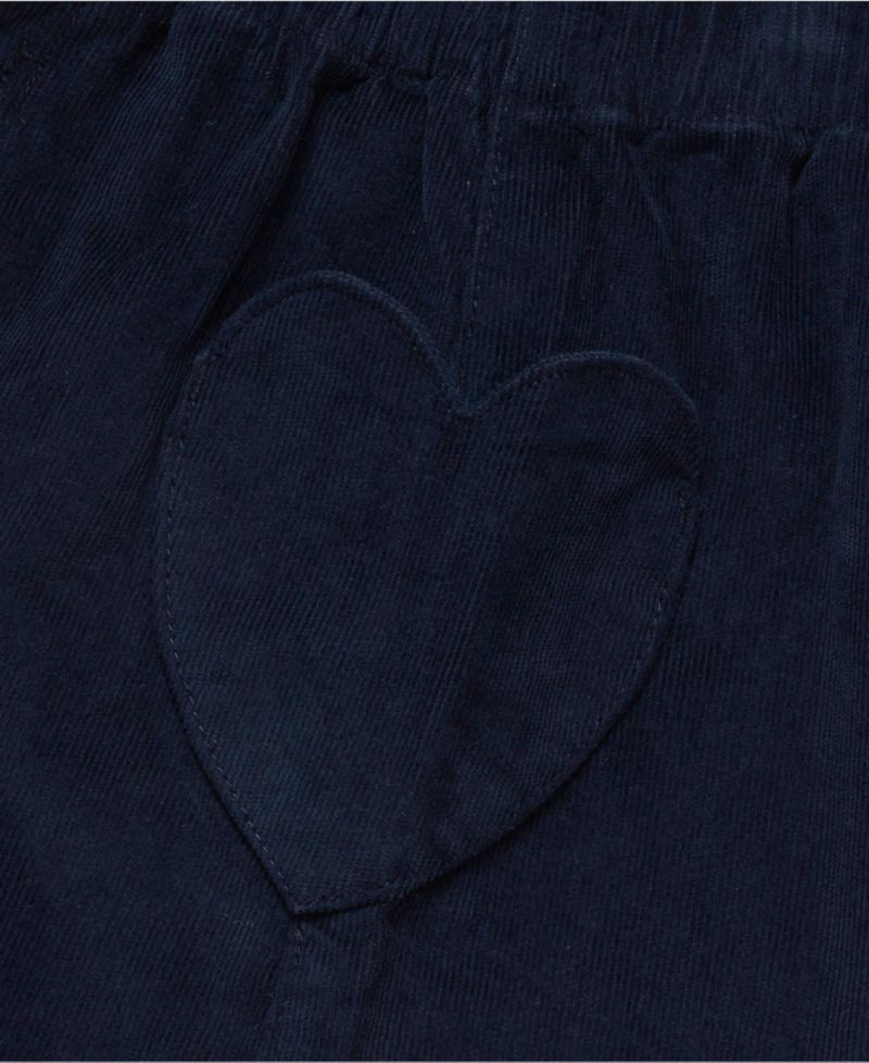 Girls Corduroy Skirt with Heart Pockets