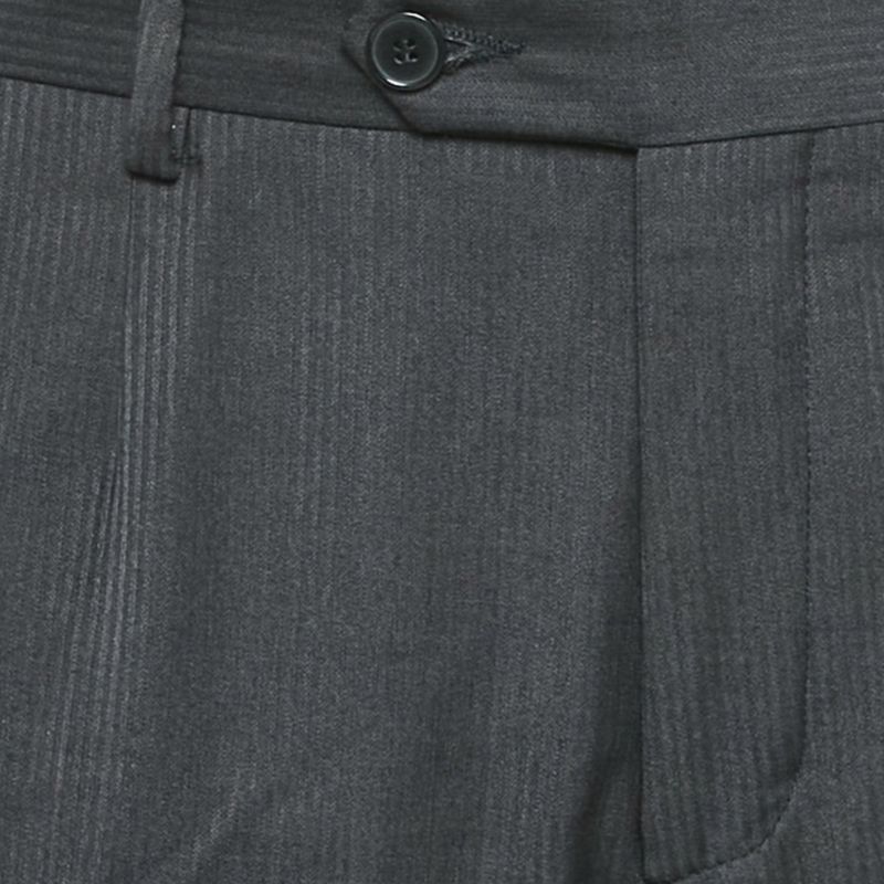 Men's Black Pinstripe Crepe Formal Trousers