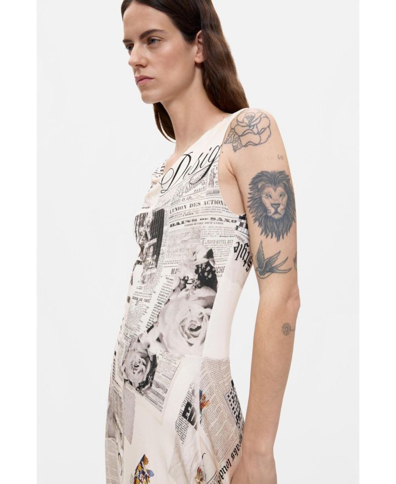 Women's midi newspaper dress