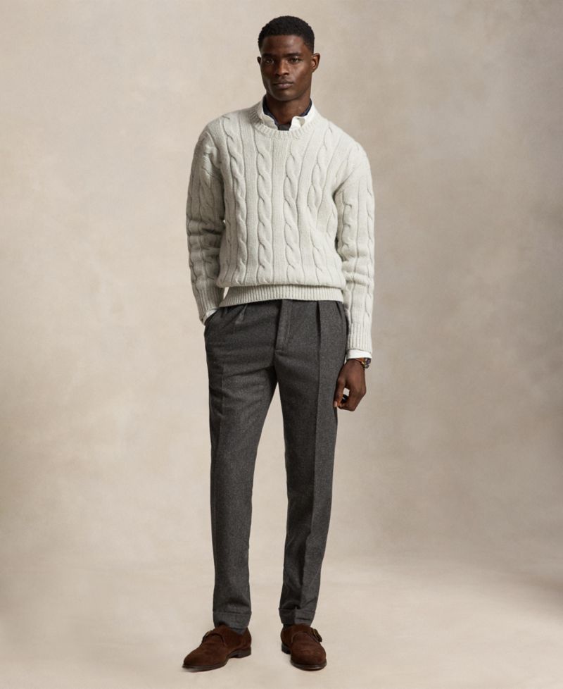 Men's Relaxed-Fit Cable-Knit Sweater