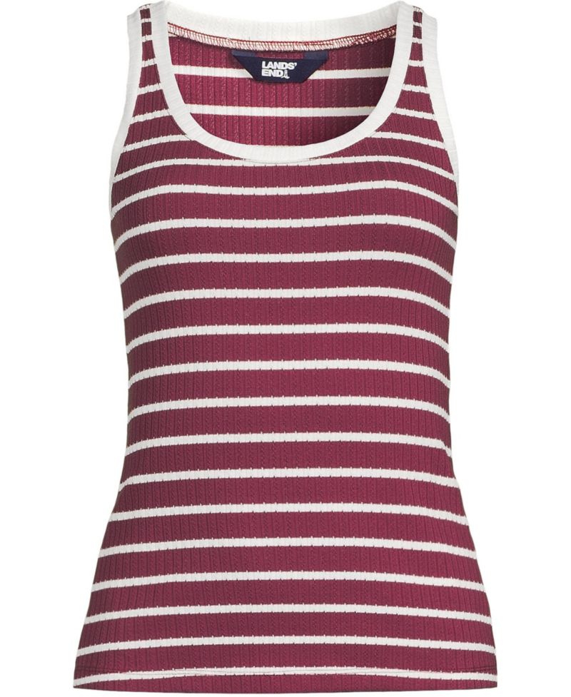Plus Size Pointelle Rib UNeck Tank