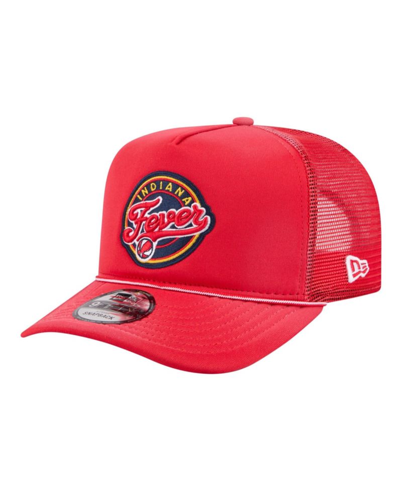 Men's and Women's Red Indiana Fever Worn Foam Front 9FIFTY A-Frame Trucker Rope Snapback Hat