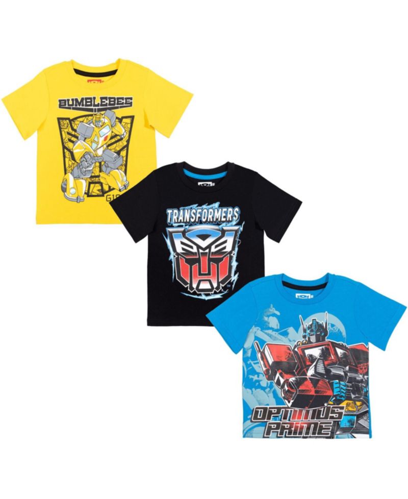 Boys Bumblebee Optimus Prime 3 Pack T-Shirts to