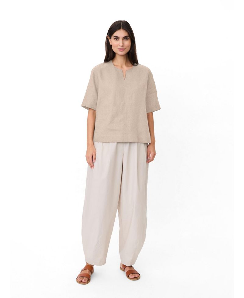 Women's Madolorea Linen Short Sleeve Tunic Top
