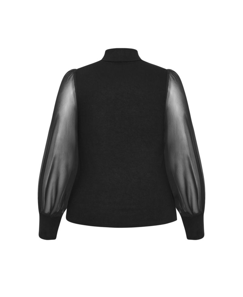 Plus Size Sheer Sleeve Sweater