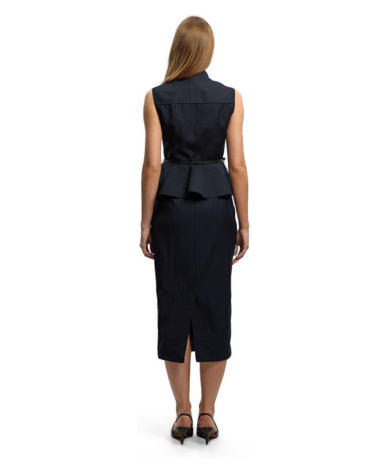 Women's Sleeveless Peplum Midi Dress