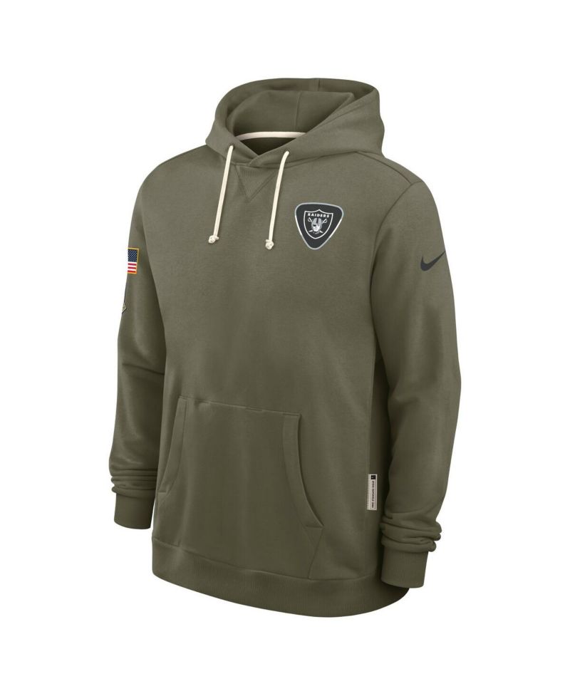 Men's Olive Las Vegas Raiders Big & Tall 2025 Salute to Service Sideline Dominant Force Dri-FIT Hoodie