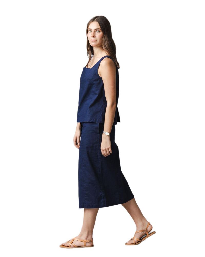 Women's Linen Button Front Skirt