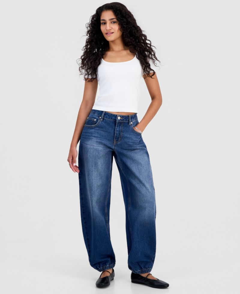 Juniors' Balloon-Leg Jogger Jeans