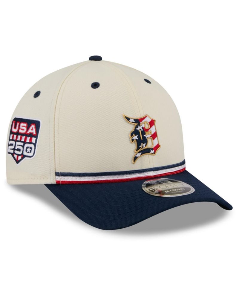 Big Boys and Girls Cream/Navy Detroit Tigers USA 250 9FORTY M-Crown Adjustable Hat