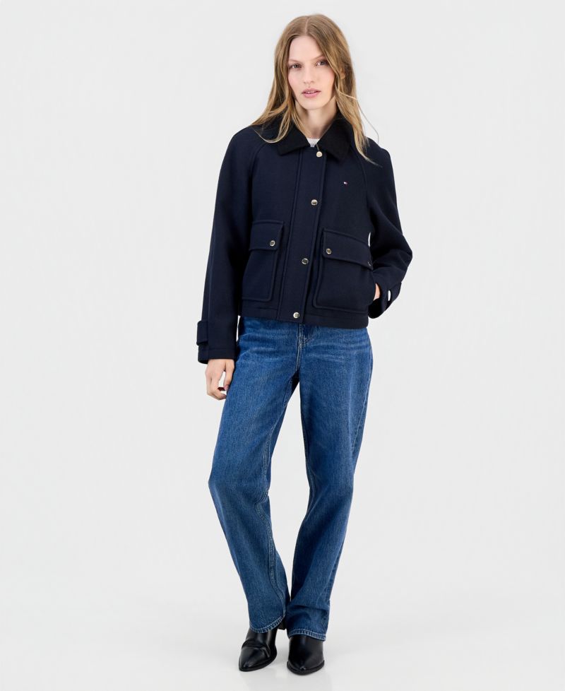 Women's Corduroy Collar Bomber Jacket