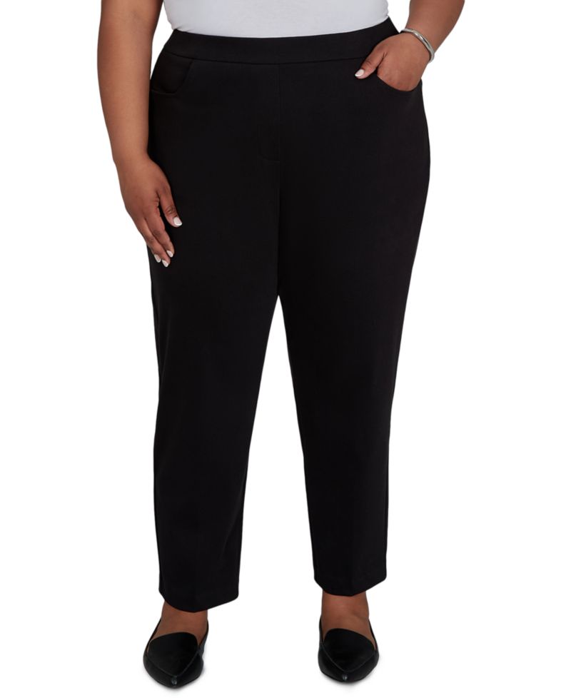 Plus Size Travel Advisory Pull-on Straight Pants