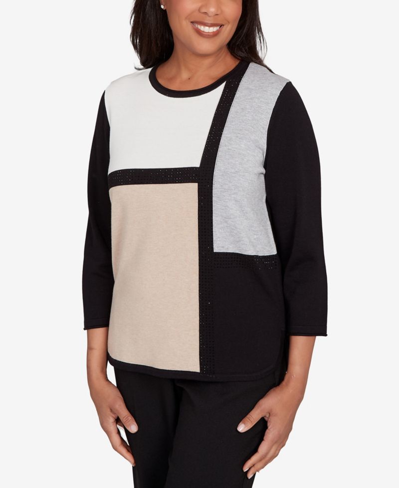 Women's Classic Color Block Long Sleeve Sweater