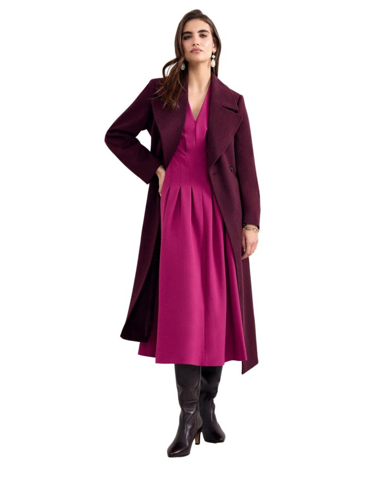 Women's Hanna Pleated V-Neck Midi Dress