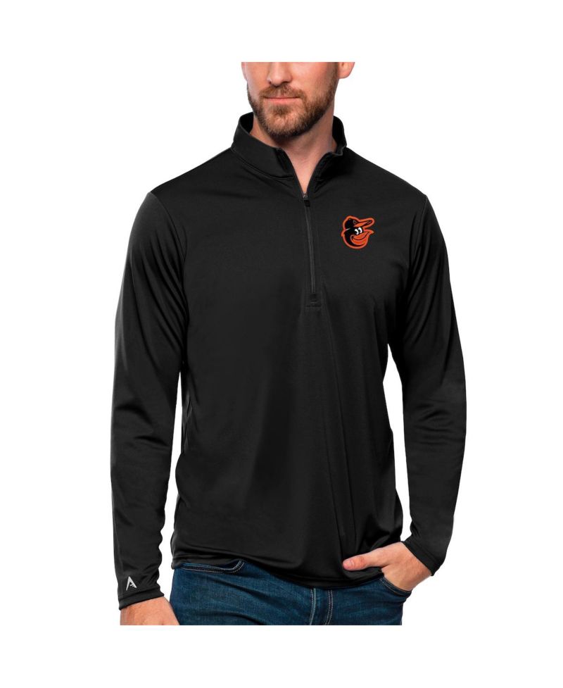 Men's Black Baltimore Orioles Tribute Quarter-Zip Pullover Top