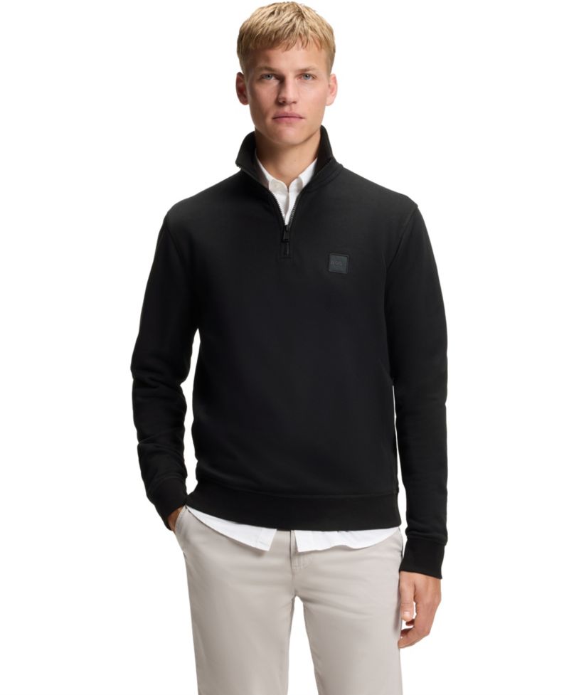 Men's Cotton-Terry Zip-Collar Regular-Fit Sweatshirt