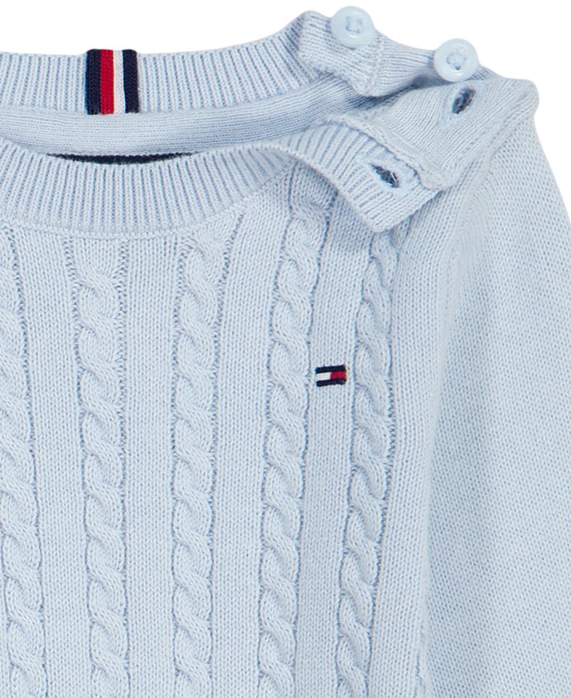 Baby Boys' Cable-Knit Long-Sleeve Coverall and Hat, 2-Piece Set