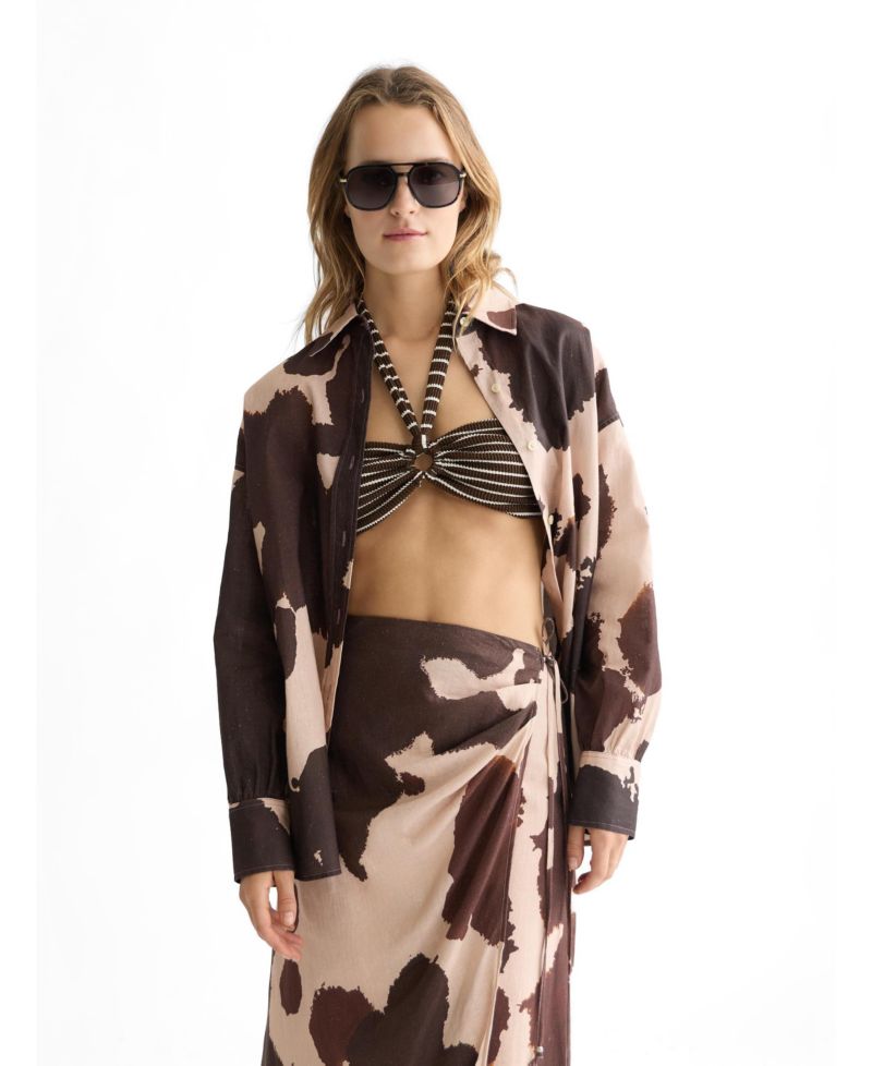 Women's Linen Blend Printed Shirt