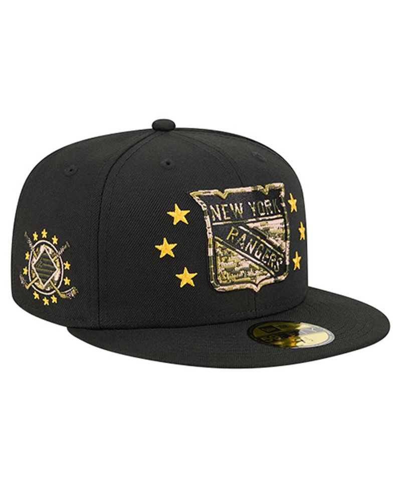 Men's Black New York Rangers Military Appreciation Digital Camo Stars 59FIFTY Fitted Hat