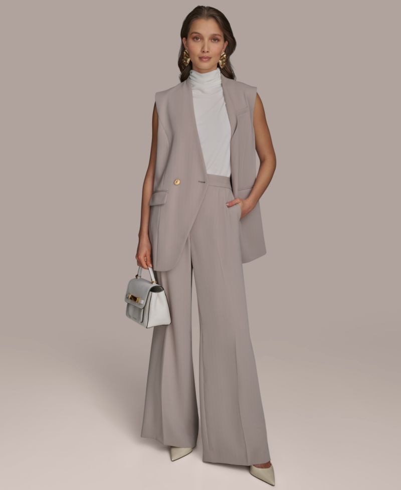 Petite Pinstripe Wide-Leg Pants