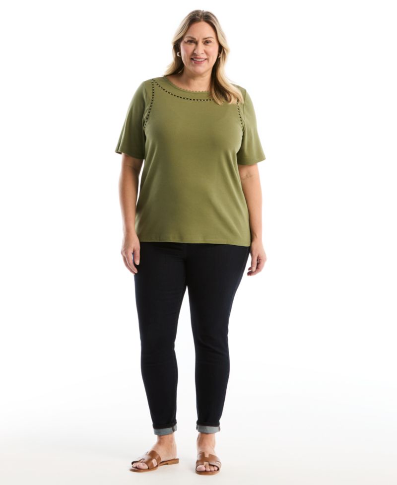 Plus Size Short-Sleeve Top