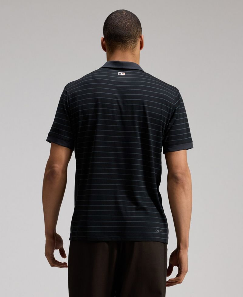 Men's Black San Francisco Giants Authentic Collection Striped Victory Dri-FIT Polo Shirt
