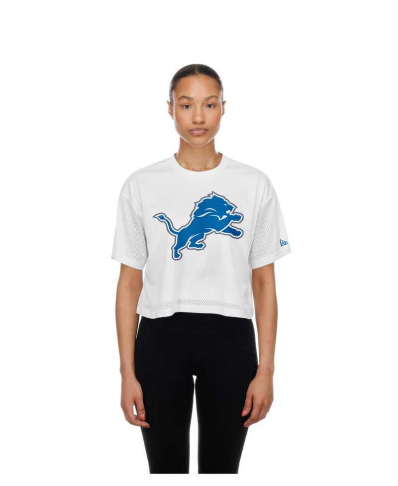 Women's Detroit Lions Cropped Boxy Mesh T-Shirt