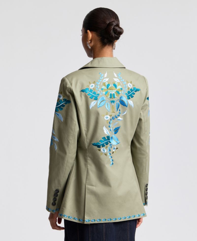Women's Embroidered Double-Breasted Blazer
