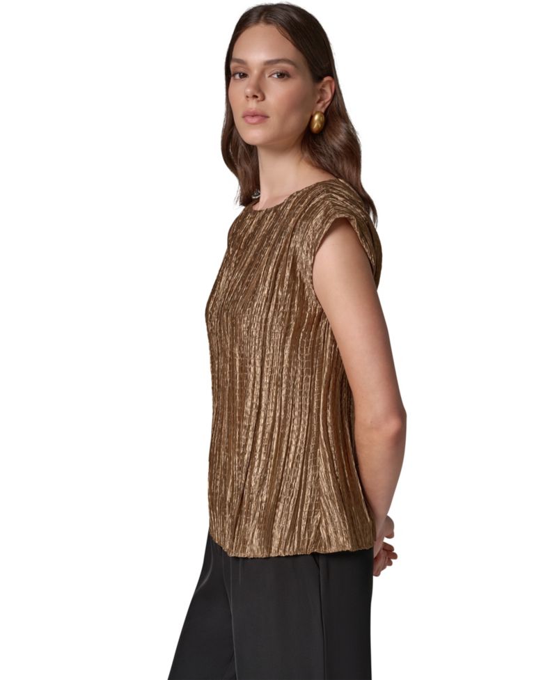 Women's Sleeveless Pliss&eacute; Blouse