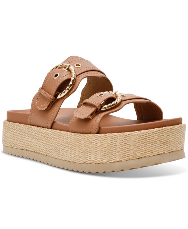 Women's Serpent Double Band Footbed Platform Sandals