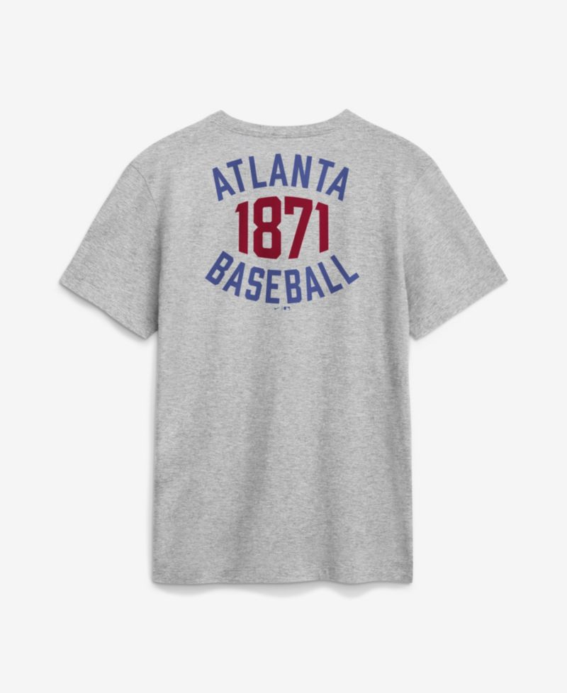 Men's Heather Gray Atlanta Braves Cooperstown 2-Hit T-Shirt