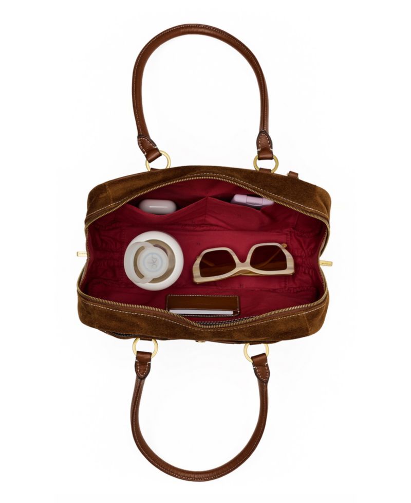 Meredith Suede Small Top Handle Shoulder Handbag
