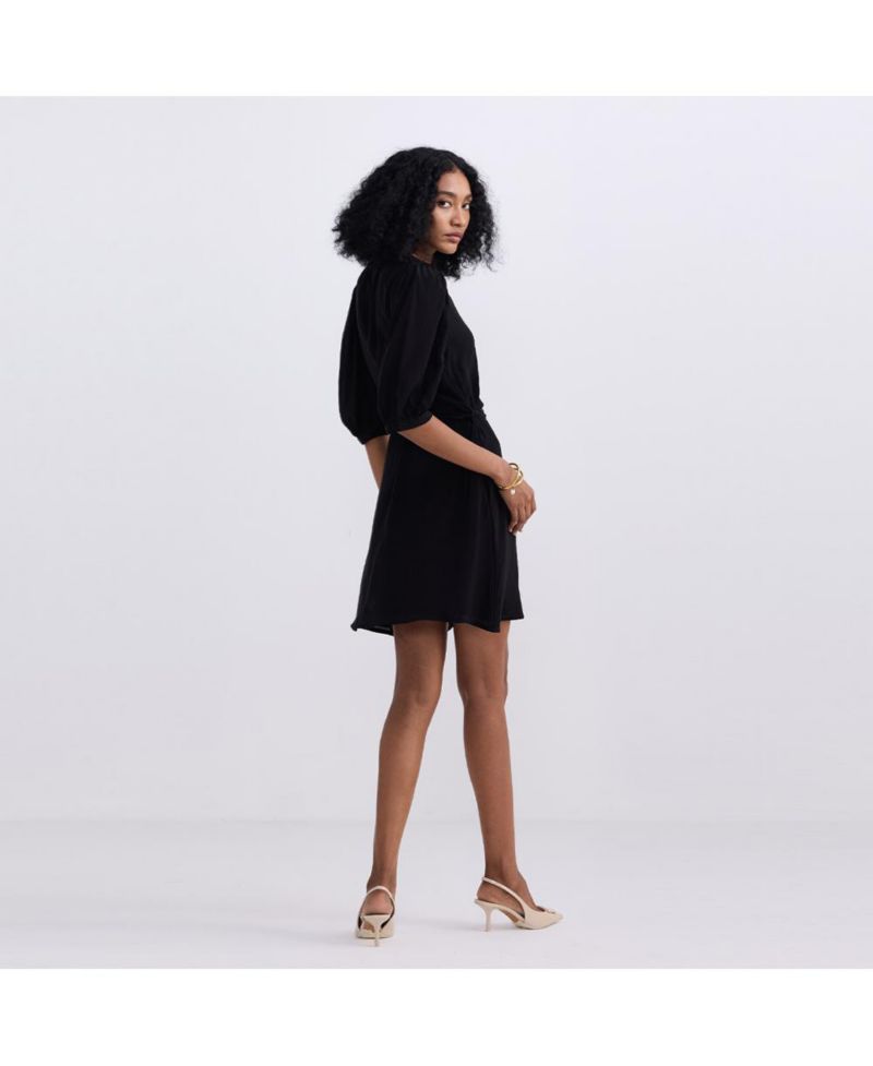Women's Short Dress with a Waist-tie