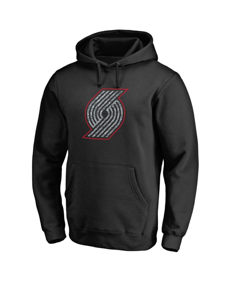 Men's Black Portland Trail Blazers Static Logo Pullover Hoodie